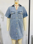 Soft Blue Shirt Dress