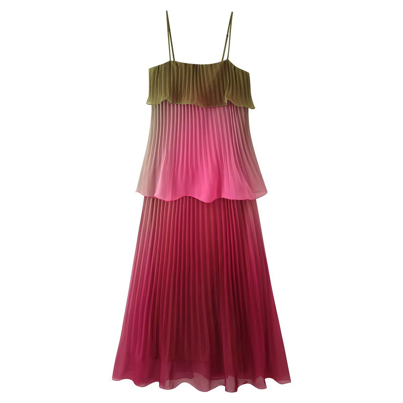Vestido Sunset Bloom Plissé