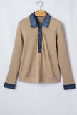 Sweater Denim Contrast