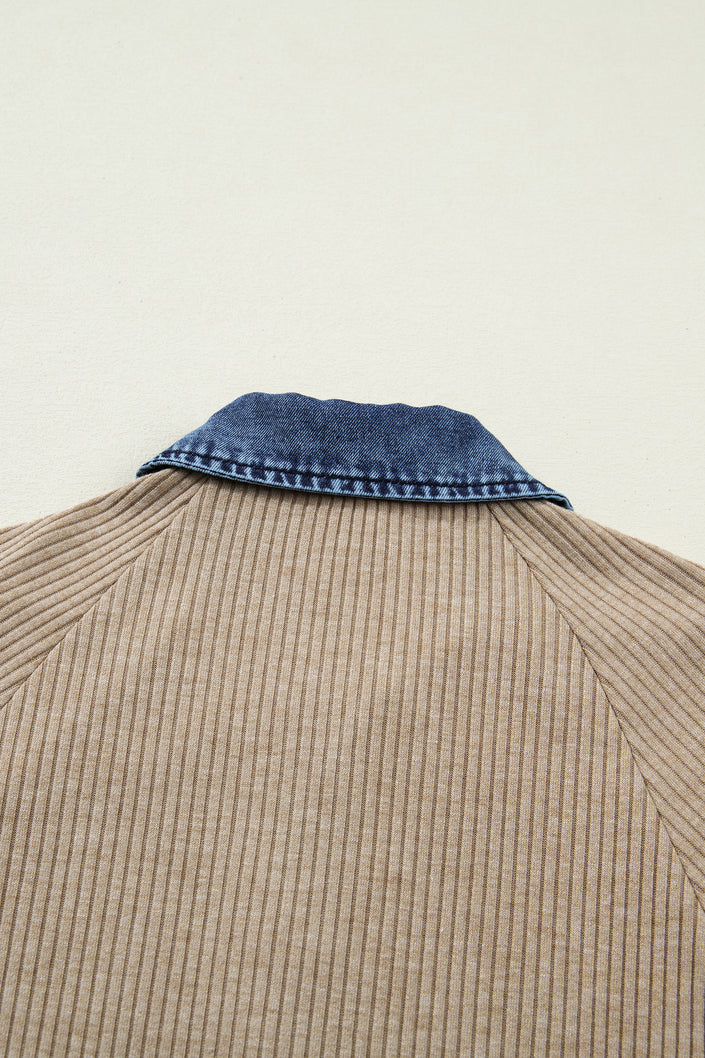 Sweater Denim Contrast