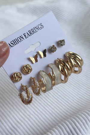 Golden Muse Earrings Set
