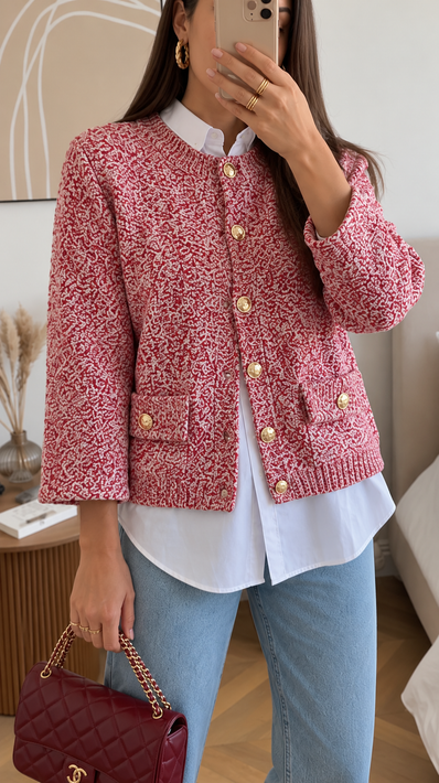 Cárdigan Rosé Tweed