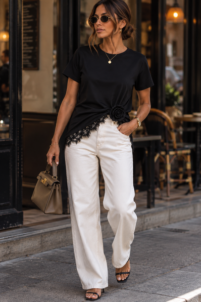 Blusa Rosette Noir