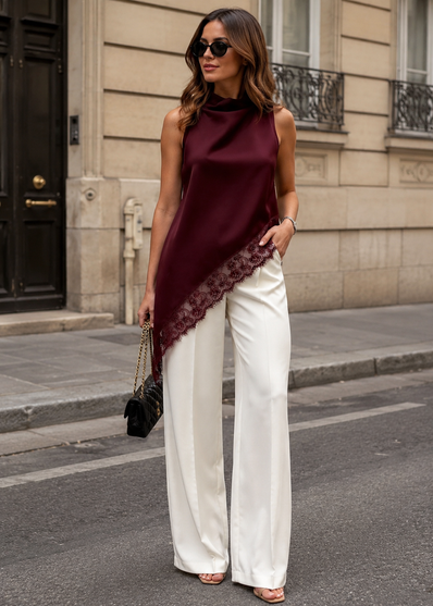Blusa Bordeaux Élise