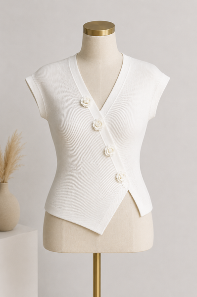 Blusa Rosette Wrap