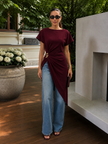 Blusa Merlot Drape