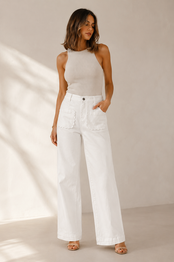 Pantalón Capri Marfil