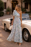 one shoulder floral