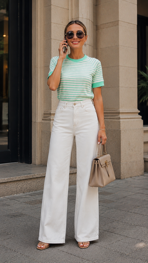 Palm Breeze Ribbed Tee