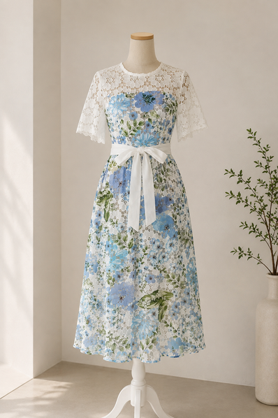 Vestido Blue Garden