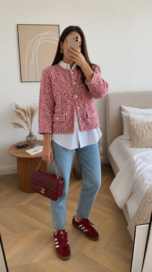 Cárdigan Rosé Tweed