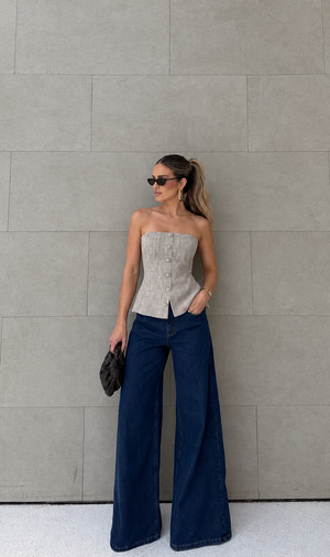 Top Strapless Camille Tweed