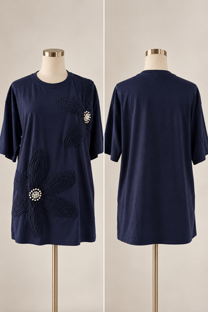 Blusa Bloom Pearl Navy