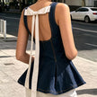 Blusa Denim Coquette Bow