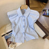 Blusa Blue Rosette
