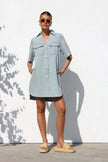 Soft Blue Shirt Dress