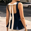 Blusa Denim Coquette Bow