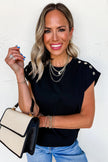 Luxe Stud Shoulder Top