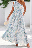 one shoulder floral